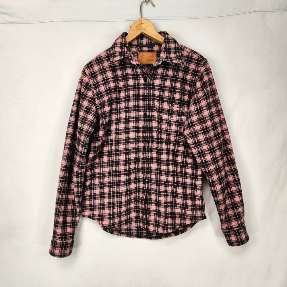 Outback Trading Company Womens Pink Red Lodge Big Shirt Sz M Plaid Button Up - Picture 3 of 8